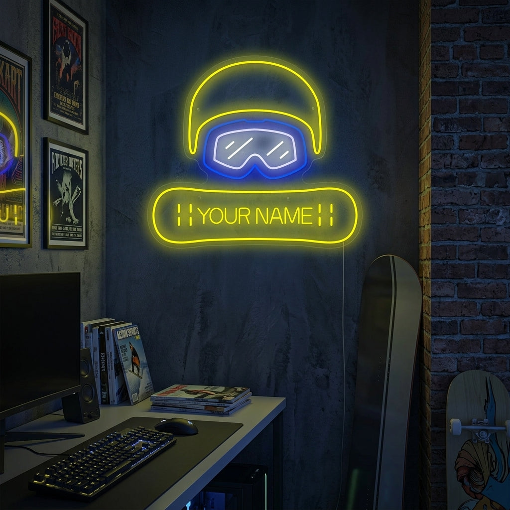 "Snowboard personalizzato" Insegna al neon