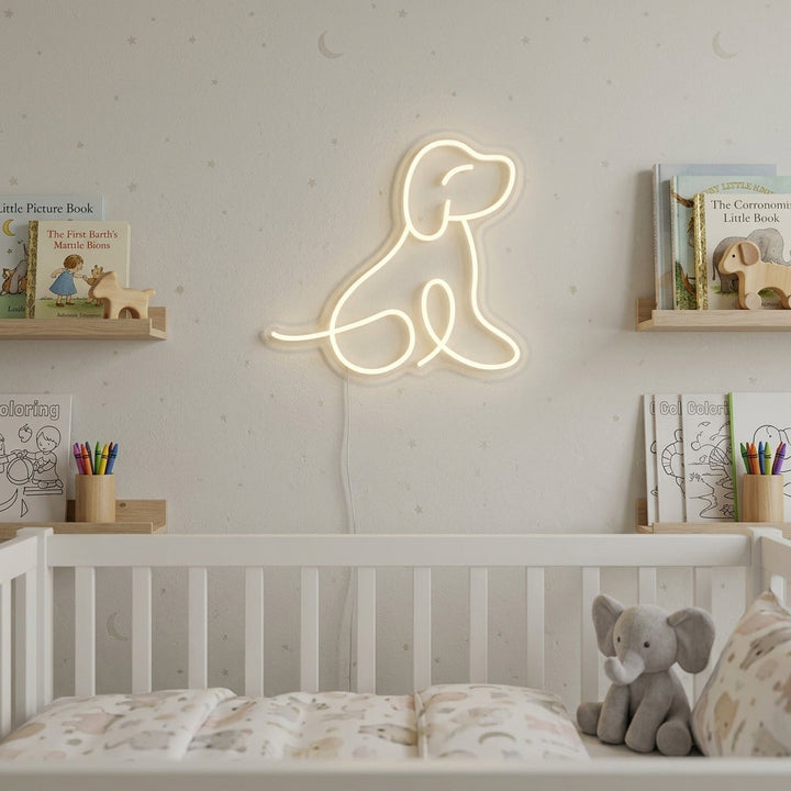 "Cucciolo Di Cane, Decorazione Per La Camera Dei Bambini" Insegna al neon