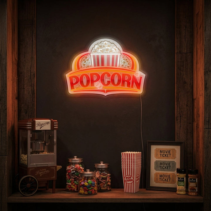 "popcorn" Insegna al neon
