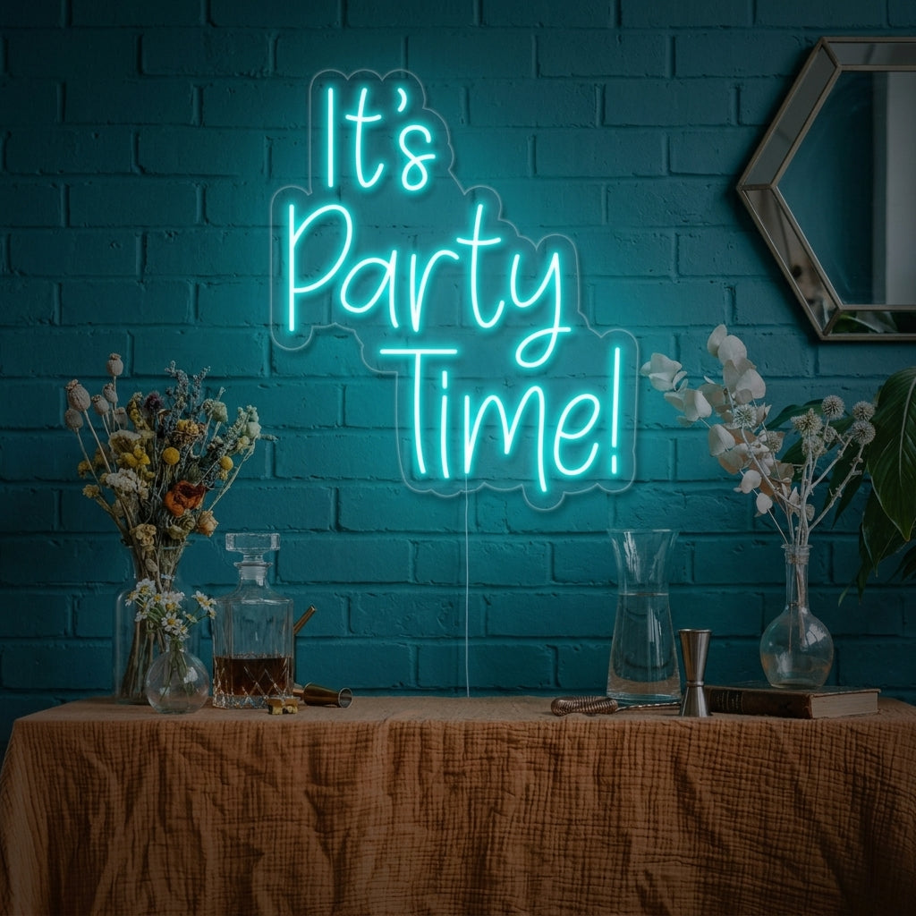 "Its Party Time" Insegna al neon