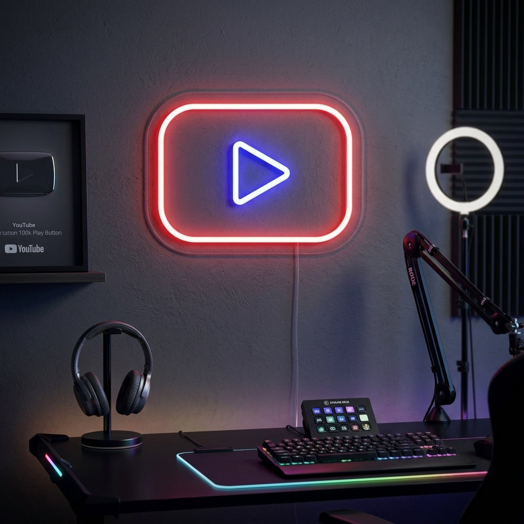 "Logo Youtube" Insegna al neon