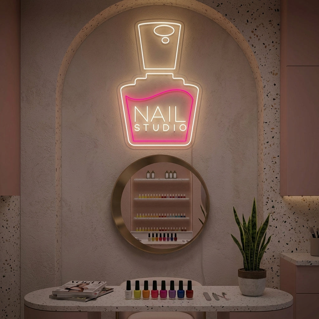 "Nails Studio" Insegna al neon