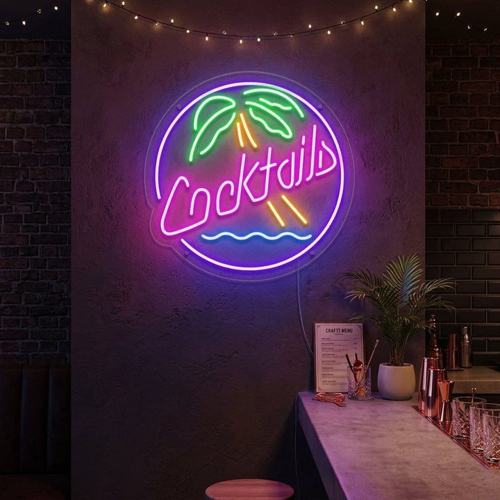 "Cocktails, Birra" Insegna al neon
