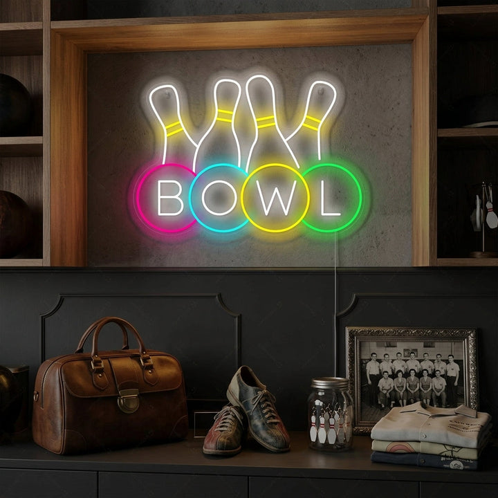 "Logo del negozio di bowling" Insegna al neon