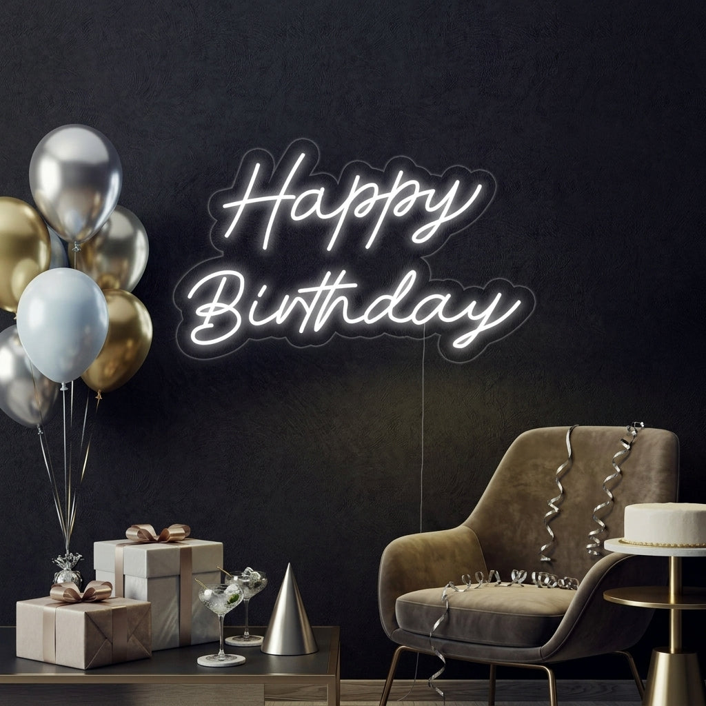 "Happy Birthday" Insegna al neon