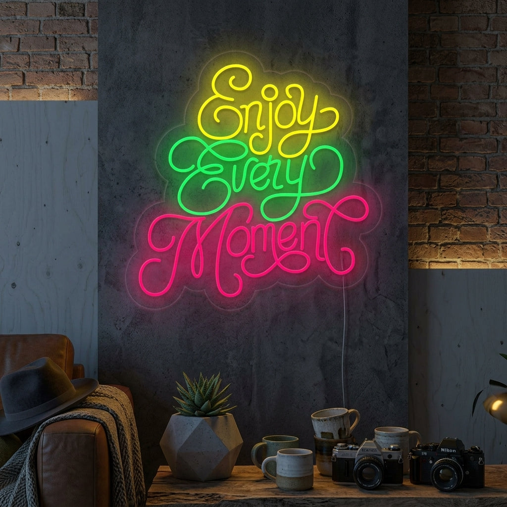 "Enjoy Every Moment" Insegna al neon