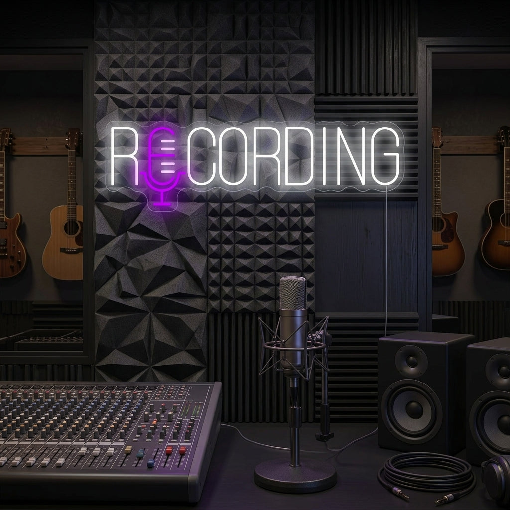 "Recording" Insegna al neon