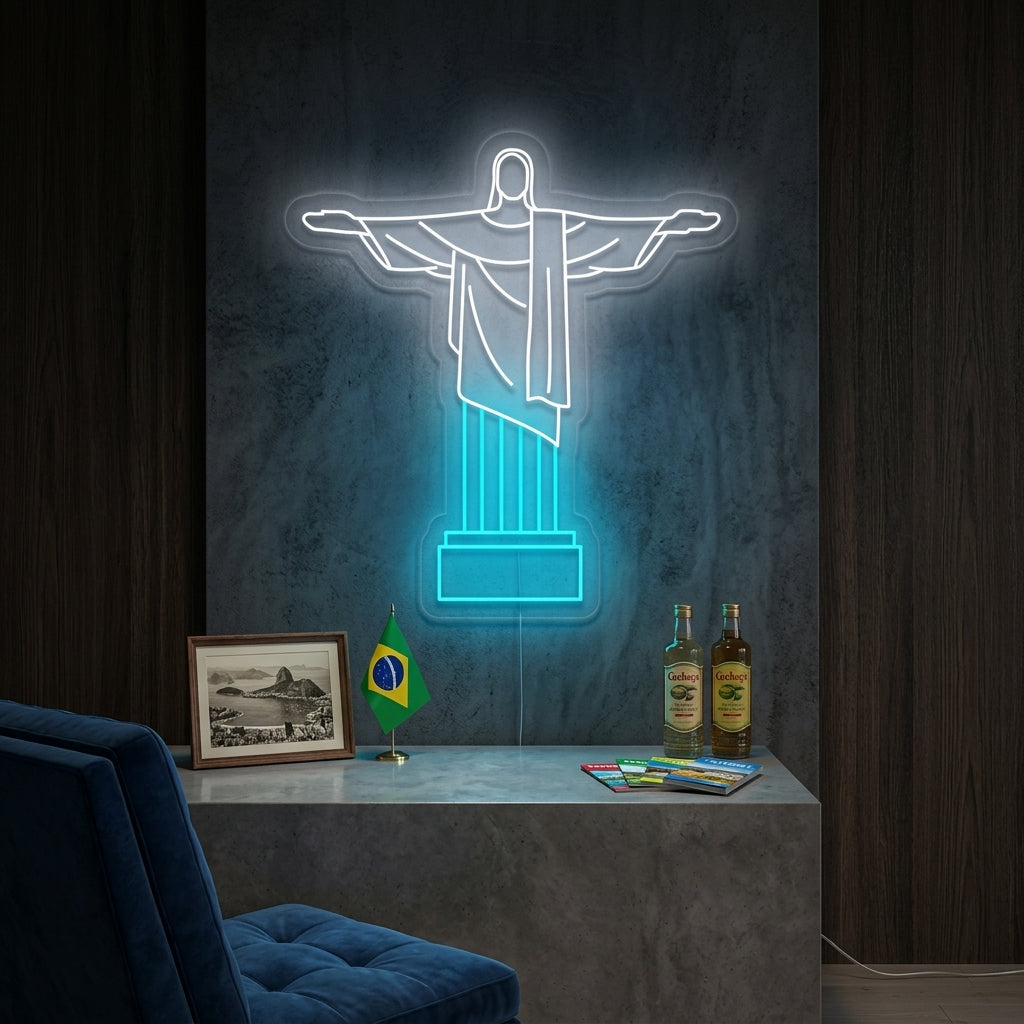 "Cristo Redentore In Brasile" Insegna al neon