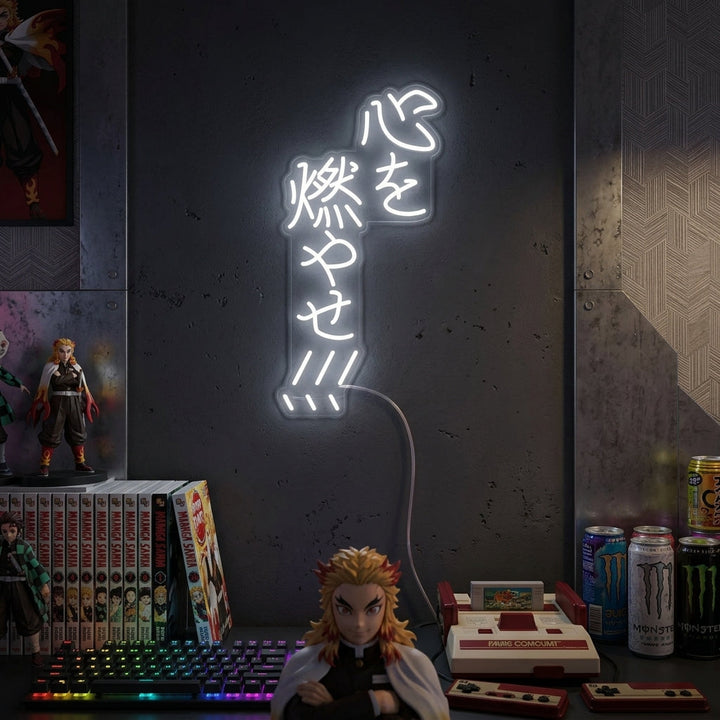 "Burn Your Heart Anime" Insegna al neon