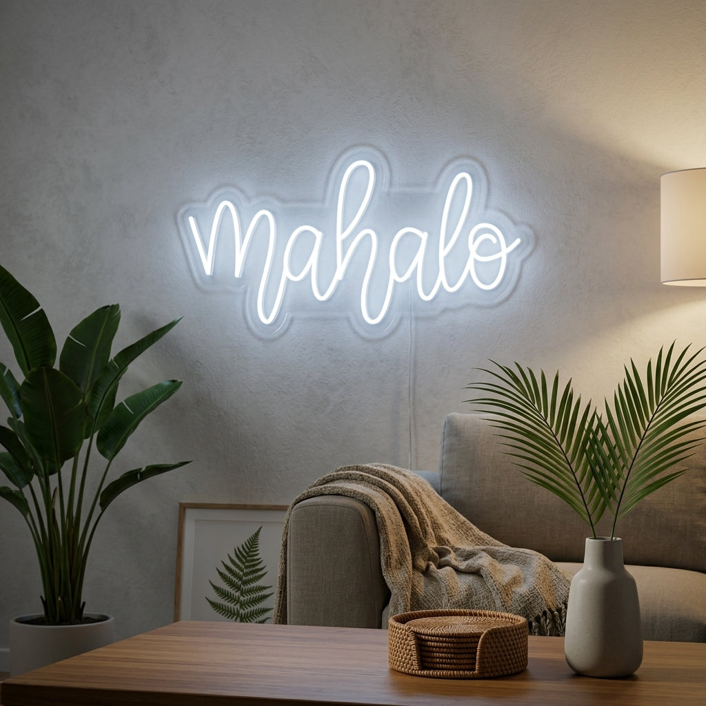 "Mahalo Hawaiian Thank You" Insegna al neon