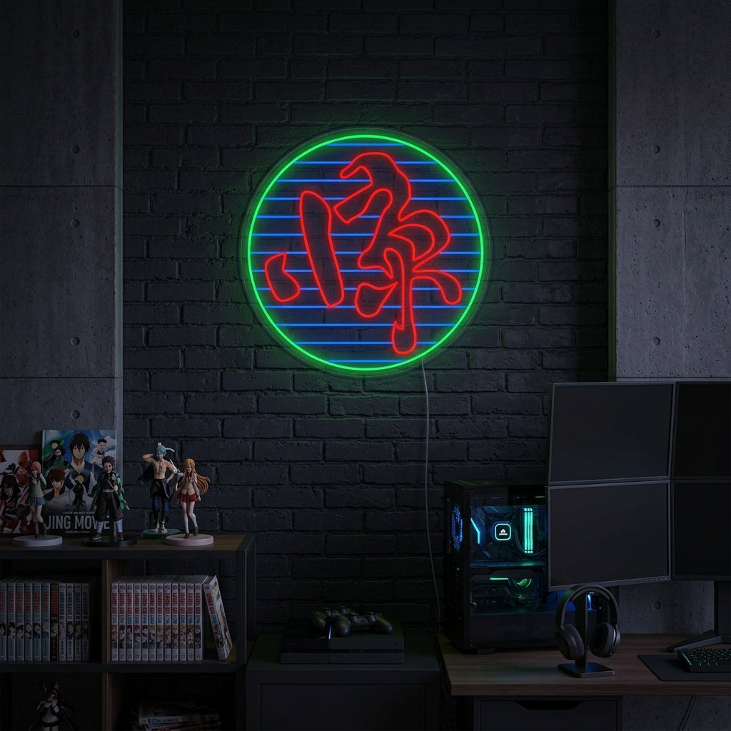 "Simbolo Kanji Jing Film" Insegna al neon
