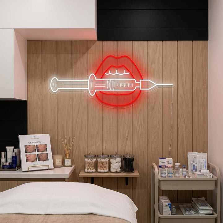 "Iniezione delle labbra" Insegna al neon