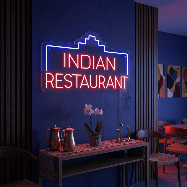 "INDIAN RESTAURANT" Insegna al neon