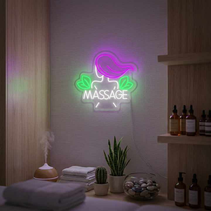 "Centro Di Bellezza Con Massaggio Tailandese" Insegna al neon