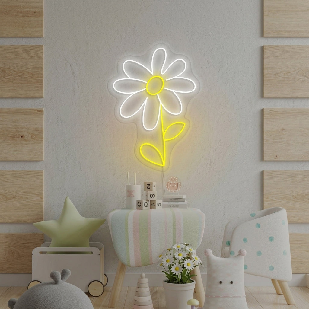 "Fiore Di Margherita, Decorazione Camera Dei Bambini" Insegna al neon