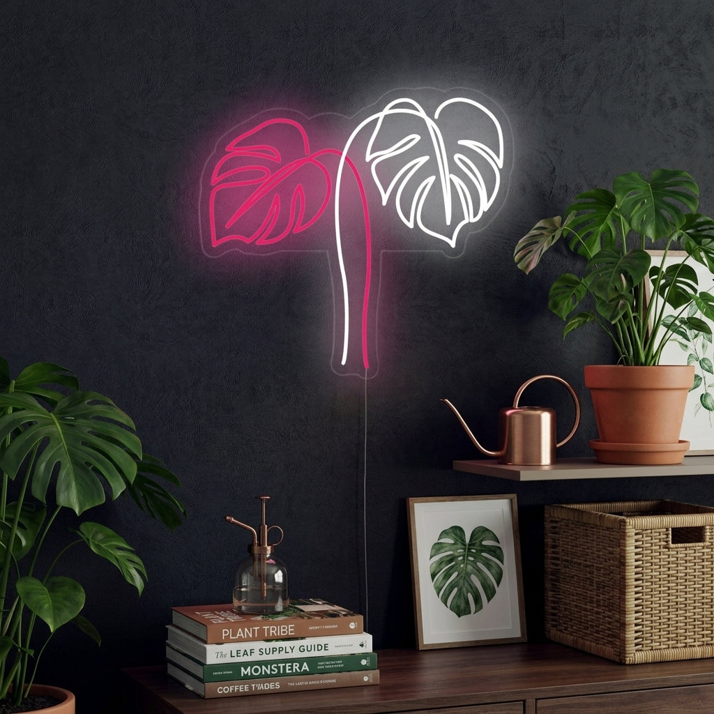 "Foglie Di Monstera" Insegna al neon