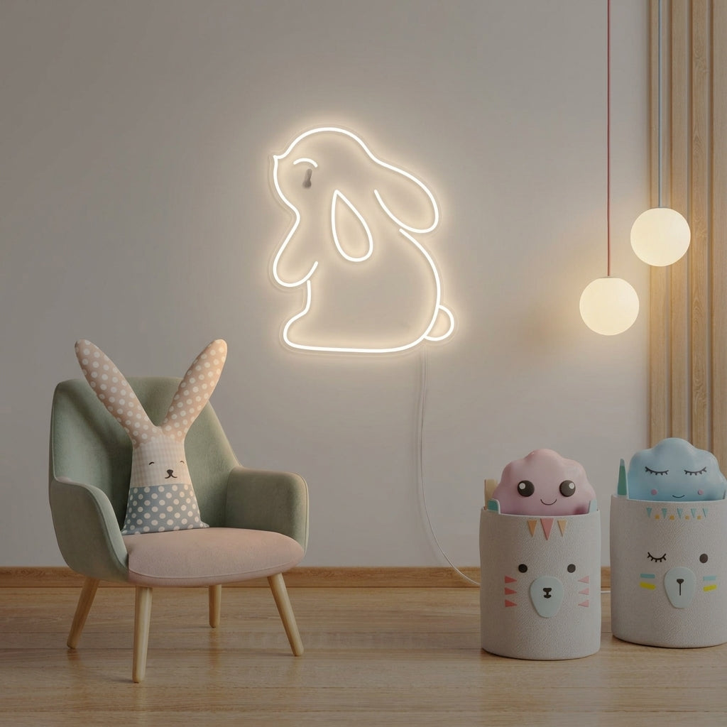 "Coniglietto, Decorazione Camera Dei Bambini" Insegna al neon