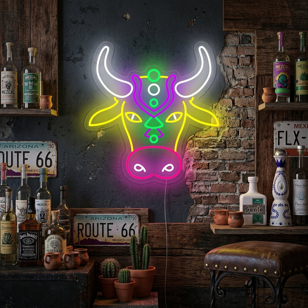 "Toro Colorato" Insegna al neon