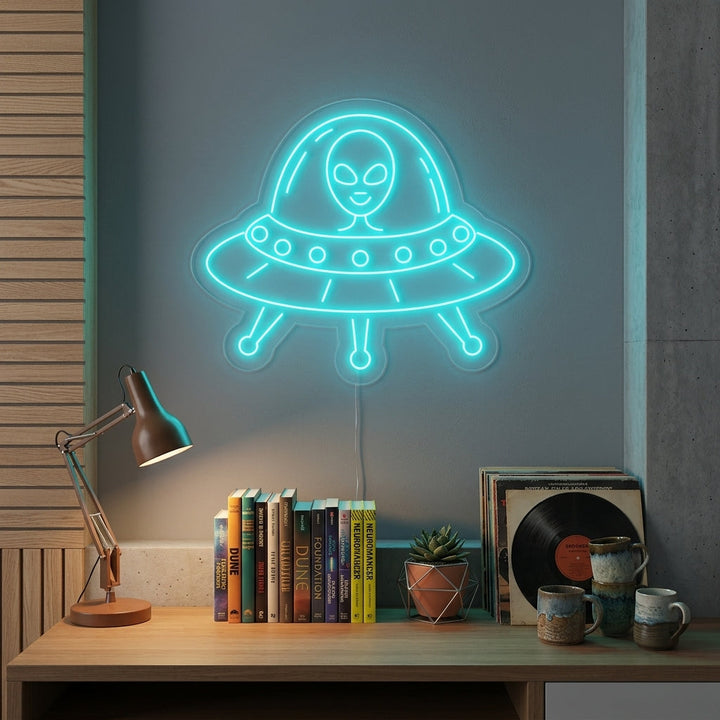 "UFO Alieno" Insegna al neon