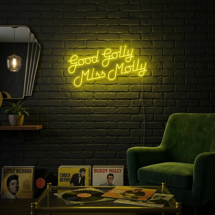 "Musica Rock Good Golly Miss Molly" Insegna al neon