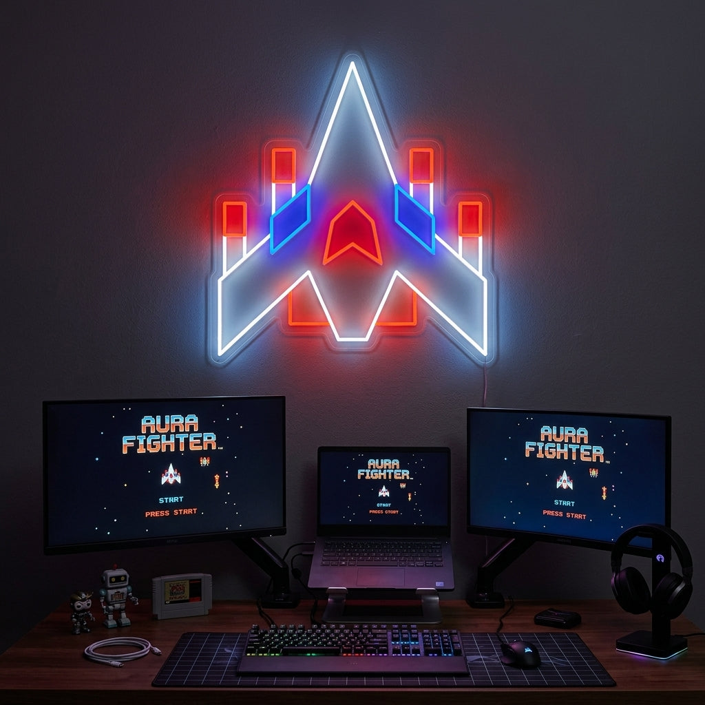 "Nave spaziale arcade" Insegna al neon