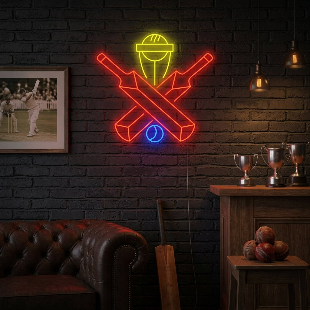 "Palla da cricket vincente" Insegna al neon