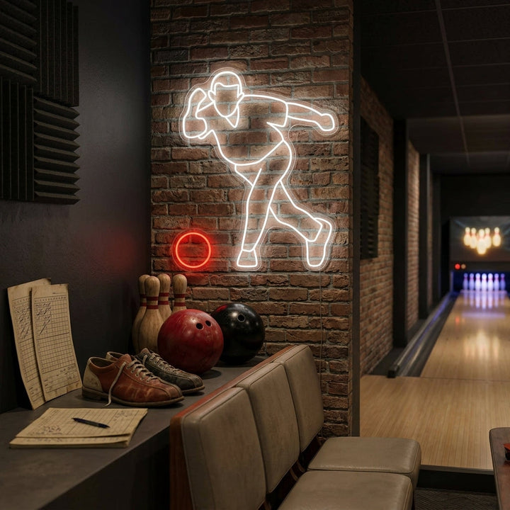 "Lancio di Bowling" Insegna al neon
