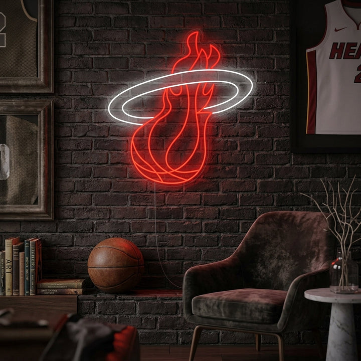 "Logo della squadra di basket di Miami " Insegna al neon