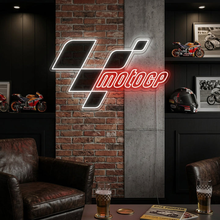 "Logo della gara di Moto Gp" Insegna al neon