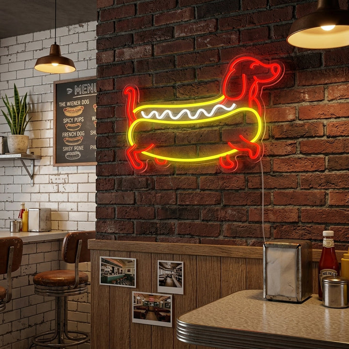 "Hotdog bassotto" Insegna al neon