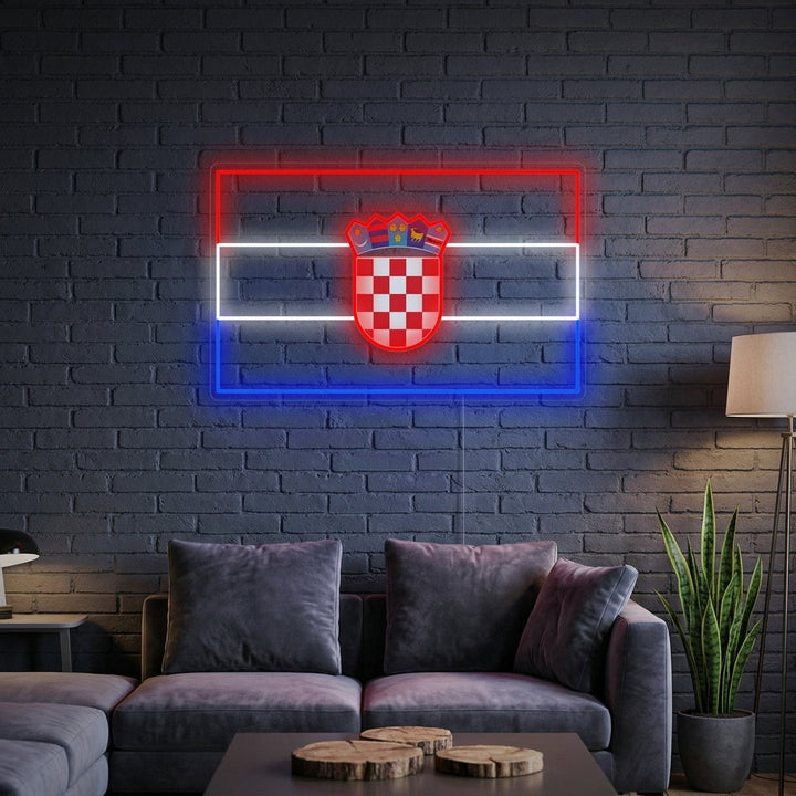 "Bandiera Della Croazia" Insegna al neon