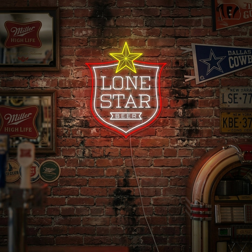 "Bar Della Birra In Texas" Insegna al neon