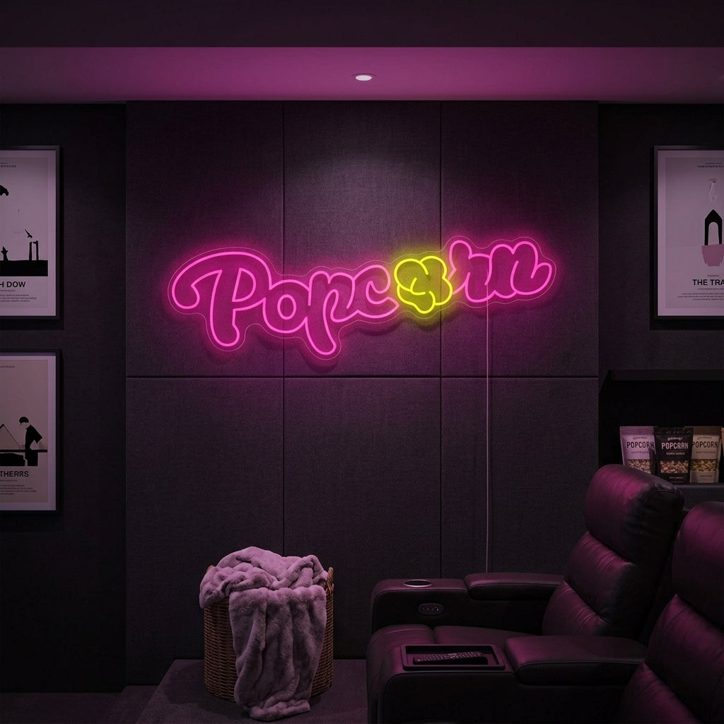 "Popcorn da sala cinematografica" Insegna al neon