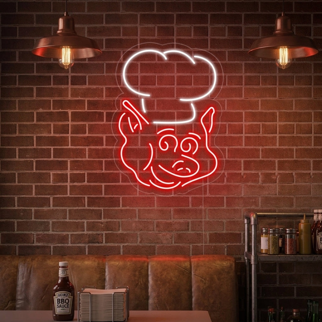"Maiale, Chef" Insegna al neon