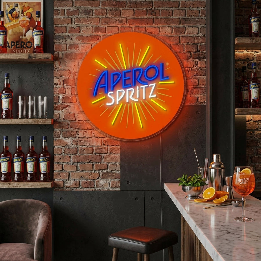 Insegna neon LED Aperol Spritz logo tondo