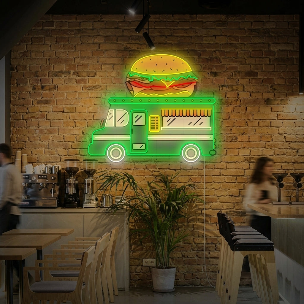 "Camion degli hamburger" Insegna al neon