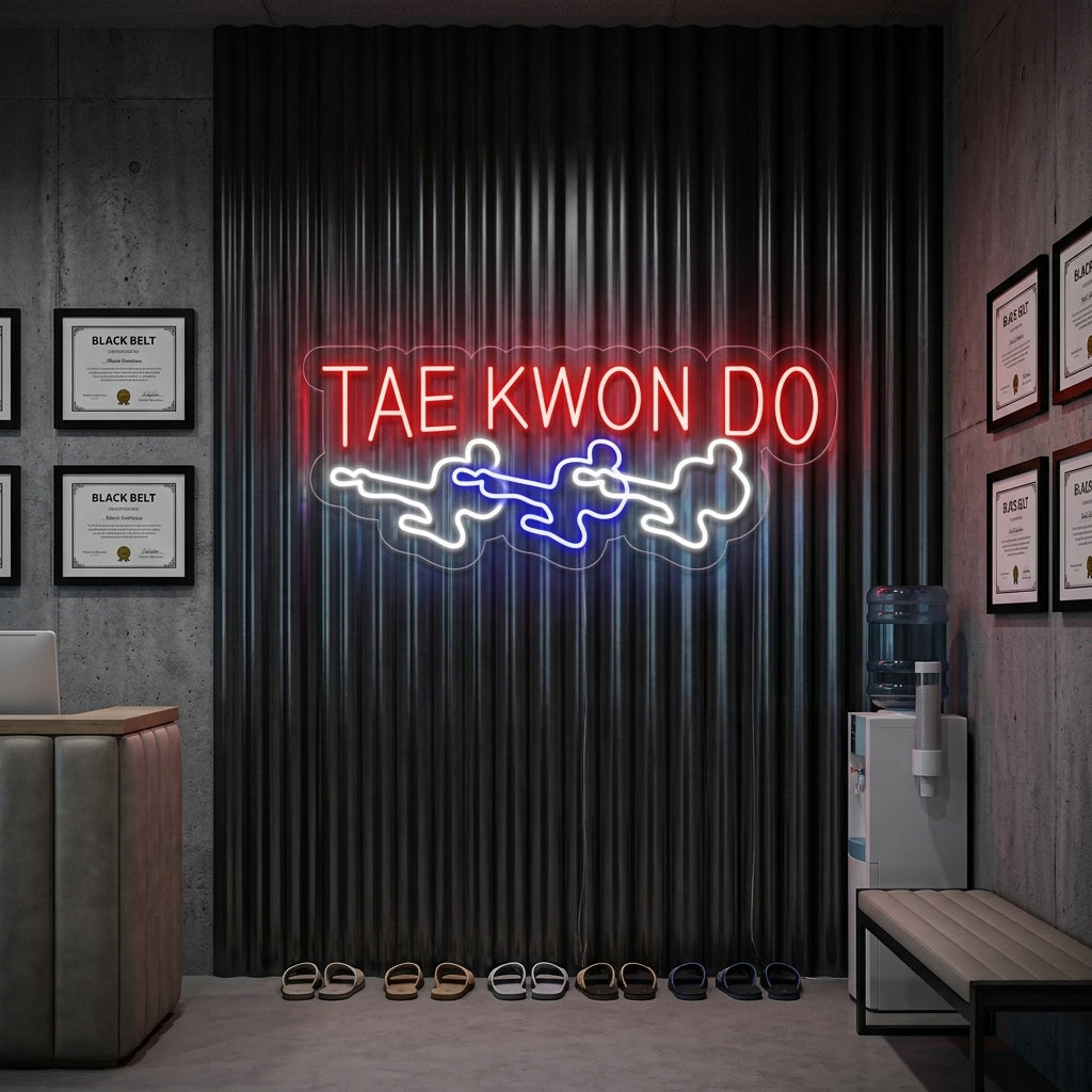 "Uomini Taekwondo" Insegna al neon