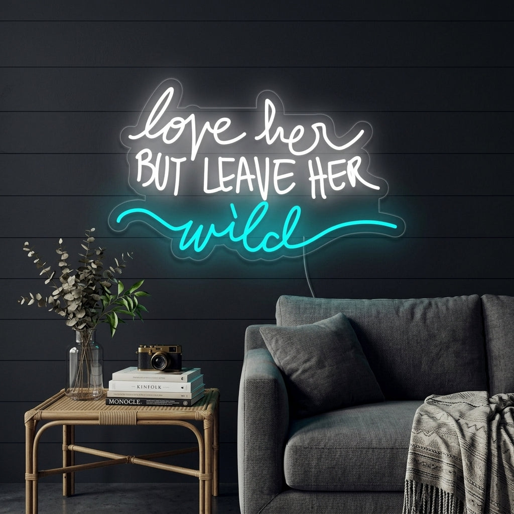 "Love Her But Leave Her Wild" Insegna al neon