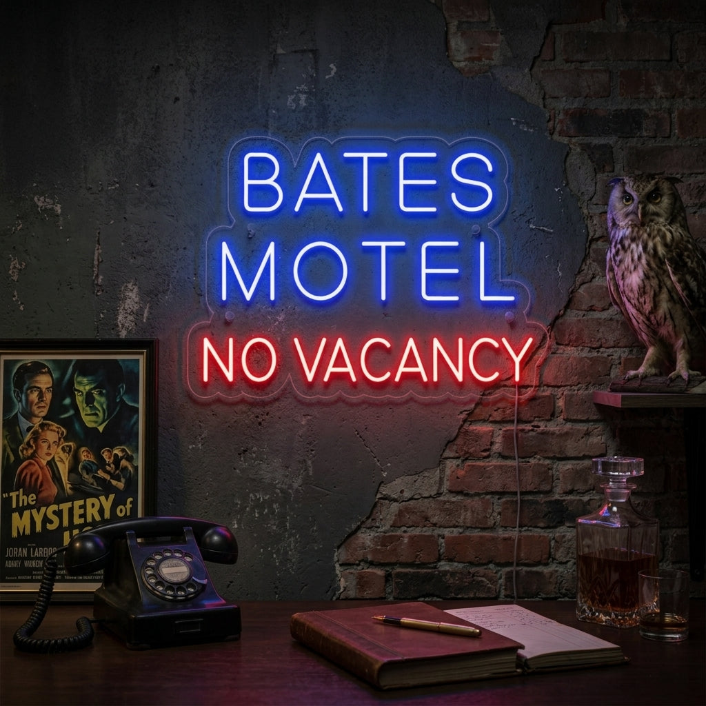 "Bates Motel No Vacancy" Insegna al neon