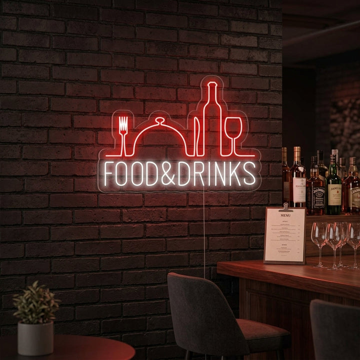 "Food and Drinks, Bar, ristorante" Insegna al neon