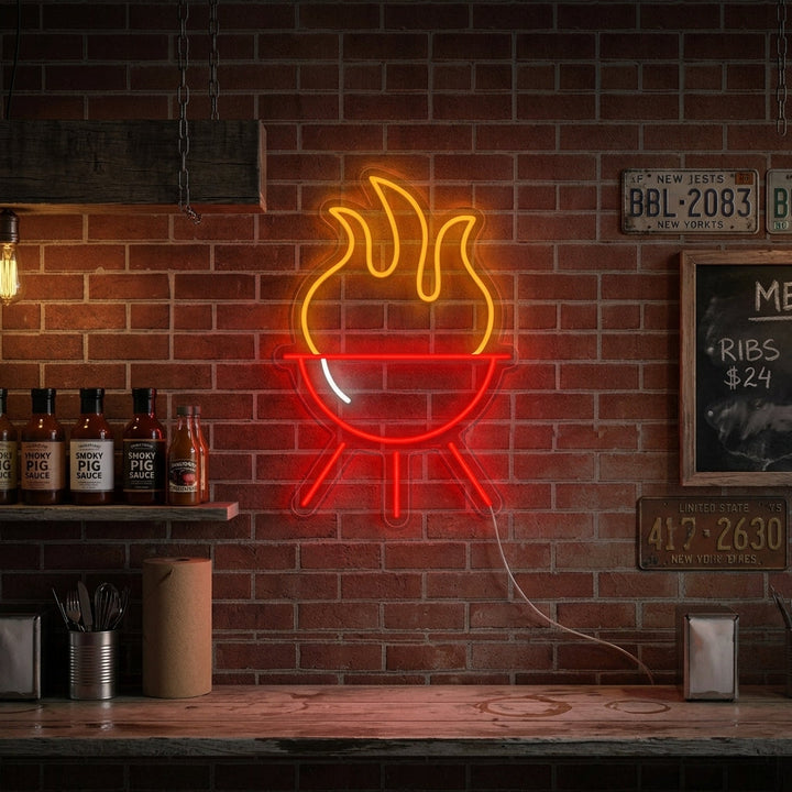 "Ristorante Barbecue E Grigliata" Insegna al neon