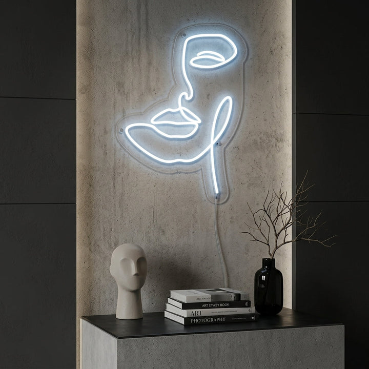 "Volto Di Donna Astratto" Insegna al neon