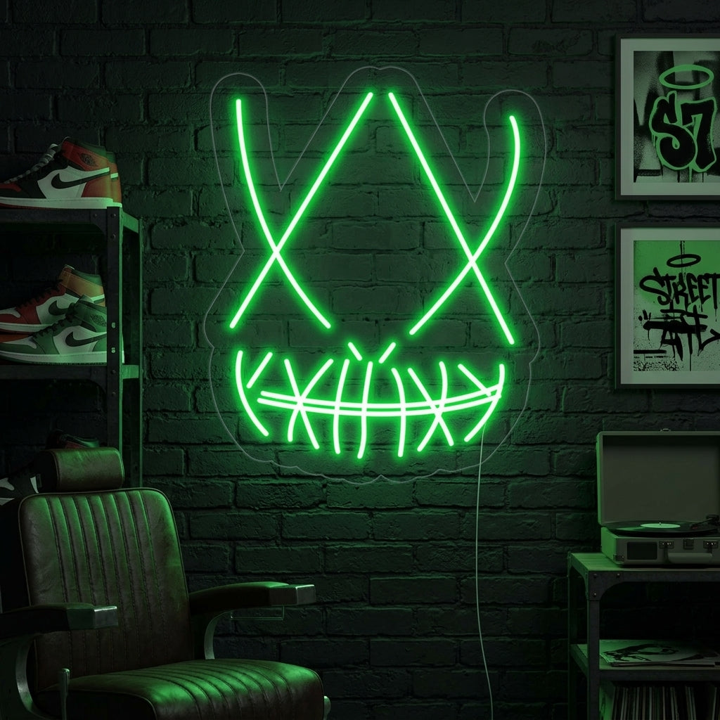 "Maschera A Teschio" Insegna al neon