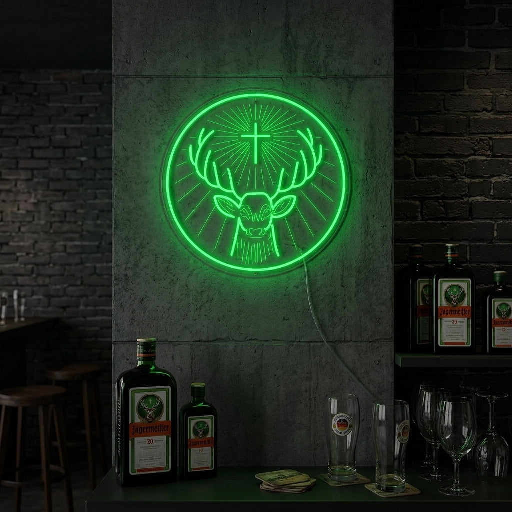 "Liquore Jägermeister Tedesco" Insegna al neon