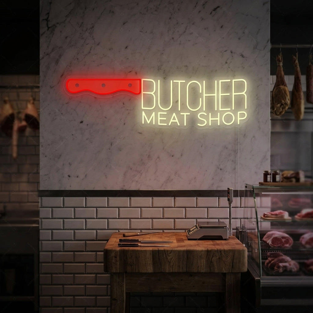 "Butcher Meat Shop" Insegna al neon