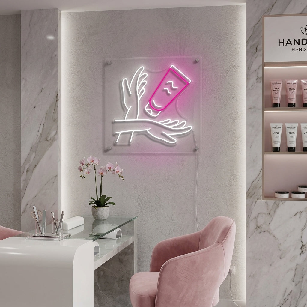 "Cura Delle Mani" Insegna al neon