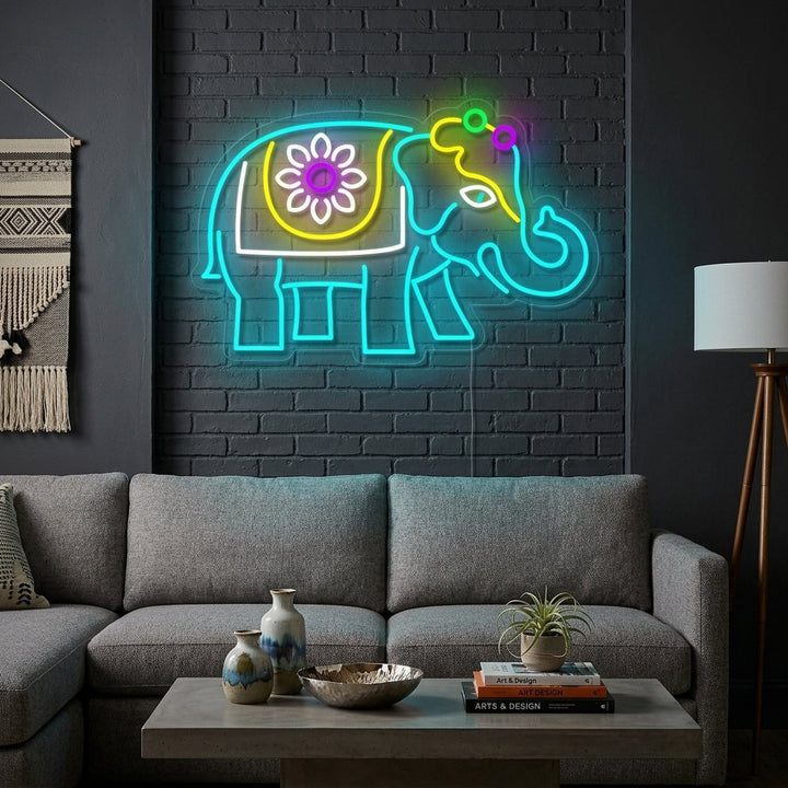 "Elefante Indiano" Insegna al neon