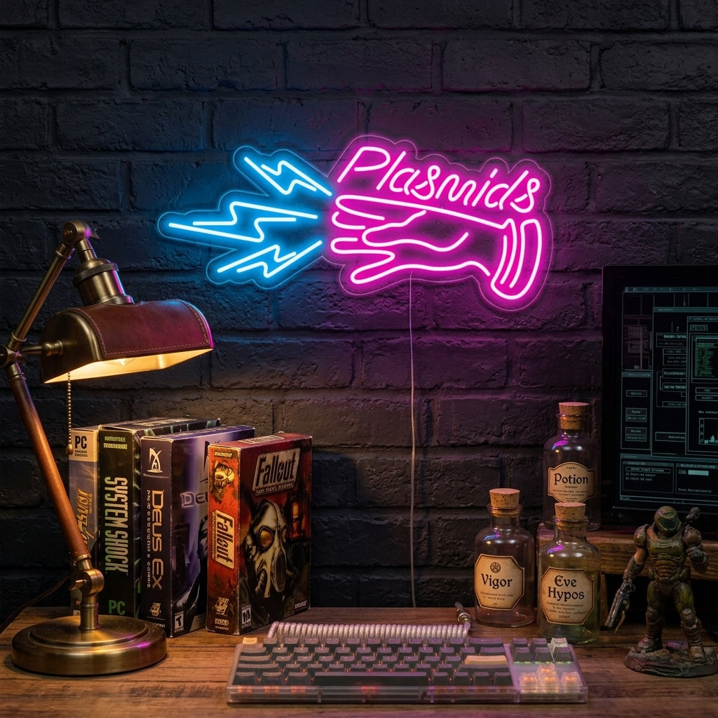 "Plasmids, Decorazione Camera Da Letto Per Giocatori" Insegna al neon