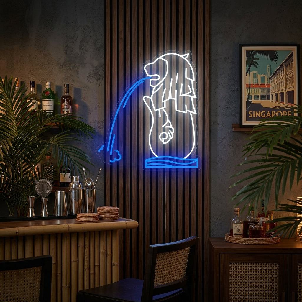 "Merlion Di Singapore" Insegna al neon