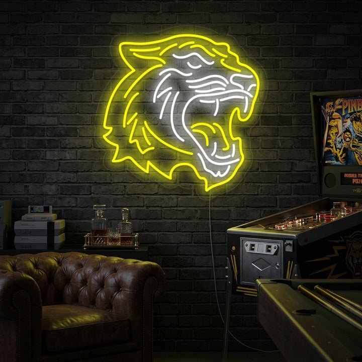 "Animale Testa Di Tigre" Insegna al neon